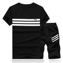 2018 Mùa Hè Mới Men Đặt 2 CÁI Sporting Suit Ngắn Tay áo T + Quần Short Hai Mảnh Set Sweatsuit + quần Nhanh Khô Tracksuit Men