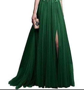 2018 Mới Thanh Lịch Đầy Đủ Tay Áo Voan Ren Khâu Tầng-chiều dài Phụ Nữ Đảng Prom Evening Red Dài Ăn Mặc Nữ Quần Áo quần áo