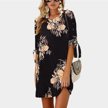 2018 Women Summer Dress Boho Style Floral Print Chiffon Beach Dress Tunic Sundress Loose Mini Party Dress Vestidos Plus Size 5XL