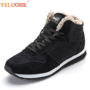 38-48 Men Boots Plus Size Winter Shoes Men Plush Warm Winter Boots Men Black Blue