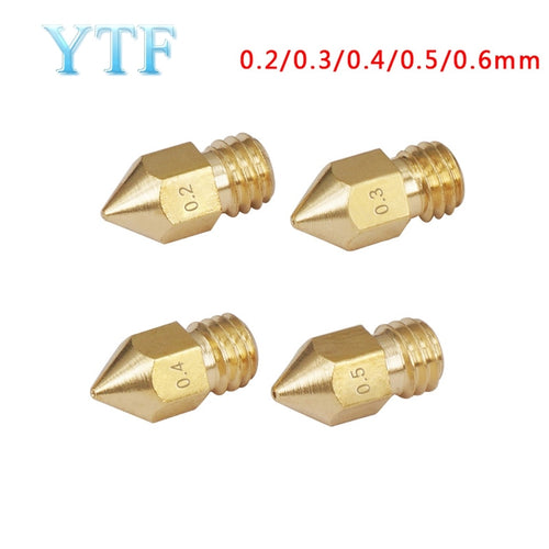 3D Printers Parts MK7 MK8 Nozzle 0.2 0.3 0.4 0.5 0.6 0.8mm Copper  Extruder Threaded 1.75mm Filament Head Brass Nozzles Part