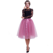 6Layers 65cm Fashion Tulle Skirt Pleated Tutu Skirts Womens Lolita Petticoat Bridesmaids Vintage Midi Skirt Jupe Saias faldas