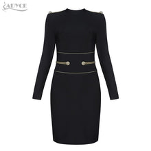 Adyce 2018 New Autumn Women Bandage Dress Sexy Long Sleeve Black Mini Club Dress Vestidos Elegant Celebrity Evening Party Dress