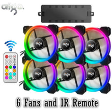 Aigo yêu DR12 3 cái Trường Hợp Máy Tính PC Làm Mát Fan RGB Điều Chỉnh các DẪN 120 mét Yên Tĩnh + IR Từ Xa máy tính Mới cooler Làm Mát RGB Trường Hợp Fan Hâm Mộ CPU