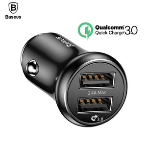 Baseus Dual USB Car Charger Quick Charge 3.0 Car-charger QC3.0 Turbo Car Mobile Phone Charger For iPhone X Samsung Car Charging