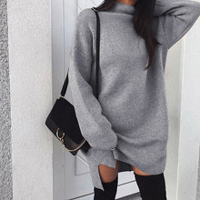 Bigsweety Women Autumn Knit Sweater Dress 2018 Fashion Turtleneck Side Split Elastic Solid Color Knitted Dress Vestidos 2018 New