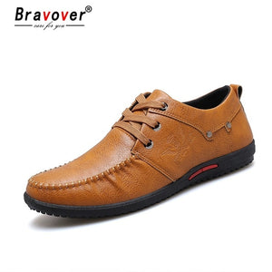 Bravove New Arrival Autumn Fashion Casual  Flats Leather Mocassin Men Loafers Outdoor Driving Shoes Business Affairs 3 Colours