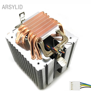 Chất lượng cao 4PIN CPU cooler 115X1366 2011,6 heatpipe dual-tháp làm mát 9 cm fan, hỗ trợ Intel AMD