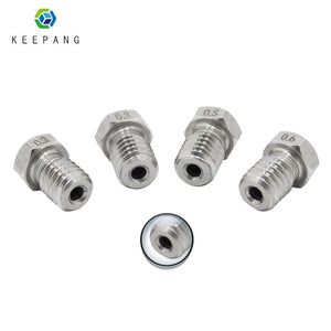 E3D stainless steel nozzle V5 V6 Nozzle 0.2mm 0.3mm 0.5mm 0.4mm 0.6mm 0.8 Threaded M6 3D Printer Parts 1.75mm 3.0mm Filament