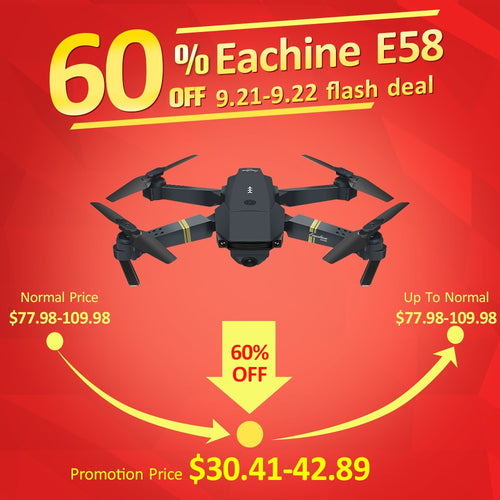 Eachine E58 WIFI FPV With Wide Angle HD Camera High Hold Mode Foldable Arm RC Quadcopter Drone RTF VS VISUO XS809HW JJRC H37