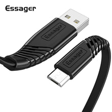 Essager Micro USB Charger Flat Cable For Samsung Huawei Xiaomi 1M 2M Data Sync Cord Wire 2.4A fast charging Mobile Phone Cables