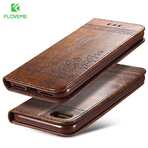 FLOVEME Phone Bag Cases For iPhone 7 6 6s Plus Leather Stand Wallet Mobile Accessories Case Cover For iPhone 6 7 6s 5s 5 SE