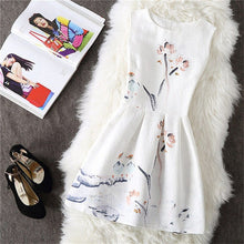 Free Shipping 2018 Summer Floral Print Dress Sleeveless Vest Party Dresses Womne A-Line Belle Dress Vestidos Charming Clothing