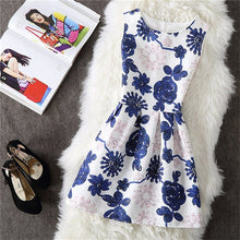 Free Shipping 2018 Summer Floral Print Dress Sleeveless Vest Party Dresses Womne A-Line Belle Dress Vestidos Charming Clothing