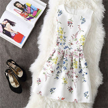 Free Shipping 2018 Summer Floral Print Dress Sleeveless Vest Party Dresses Womne A-Line Belle Dress Vestidos Charming Clothing