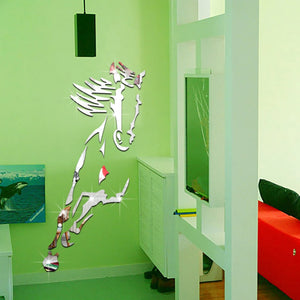 Funlife 3D Horse Tường Sticker Diy Tường Poster Dán Gương Tường Trang Trí phòng khách Nhựa phụ kiện trang trí nhà