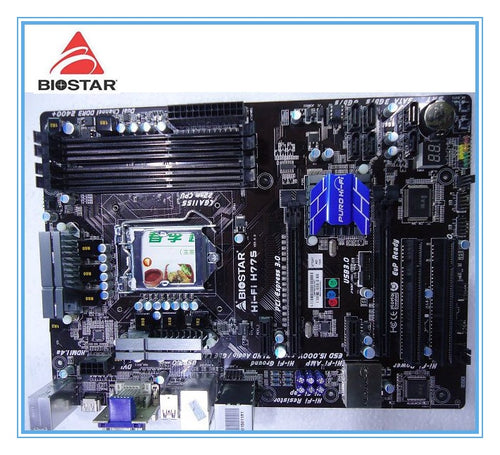 Gốc bo mạch chủ Biostar Hi-Fi H77S LGA 1155 DDR3 32 GB cho i3 i5 i7 CPU USB2.0 USB3 SATA3. 0 H77 Máy Tính Để Bàn bo mạch chủ