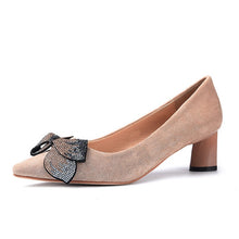 Glglgege 2019 New Brand Women Pumps Thick Heels Shoes Woman Ladies Party Wedding Shoes Pointed Toe Slip On Shoes Large Size 41