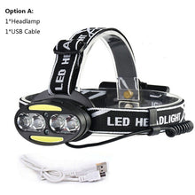 Headlight 30000 Lumen headlamp 4* XM-L T6 +2*COB+2*Red LED Head Lamp Flashlight Torch Lanterna with batteries charger