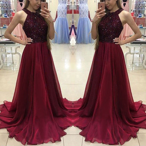 Hot Women Ladies Formal Dress Long Evening Party Ball Gown Ladies Shinny Halter Dresses