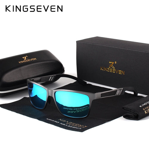 KINGSEVEN Người Đàn Ông Phân Cực Kính Mát Nhôm Magiê Kính Mặt Trời Lái Xe Kính Hình Chữ Nhật Shades Đối Với Người Đàn Ông Oculos masculino Nam