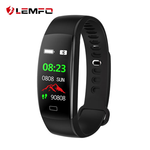 LEMFO Smart Fitness Bracelet Men Color Screen IP68 Waterproof Blood Pressure Heart Rate Monitor Wristband for Android IOS