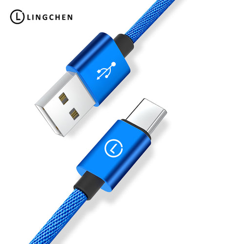 LINGCHEN USB C Cable Type C Cable For Samsung Galaxy S9 S8 Note 8 USB Type-C Charger Cable For Xiaomi Mi5 Mi6 Mobile Phone USB-C
