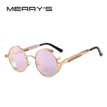 MERRY'S Phụ Nữ Cổ Điển Steampunk Sunglasses Thiết Kế Thương Hiệu Round Sunglasses Oculos de sol UV400