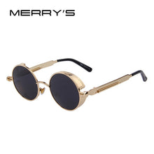 MERRY'S Phụ Nữ Cổ Điển Steampunk Sunglasses Thiết Kế Thương Hiệu Round Sunglasses Oculos de sol UV400