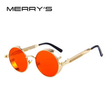 MERRY'S Phụ Nữ Cổ Điển Steampunk Sunglasses Thiết Kế Thương Hiệu Round Sunglasses Oculos de sol UV400