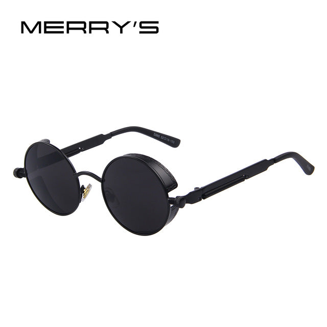 MERRY'S Phụ Nữ Cổ Điển Steampunk Sunglasses Thiết Kế Thương Hiệu Round Sunglasses Oculos de sol UV400