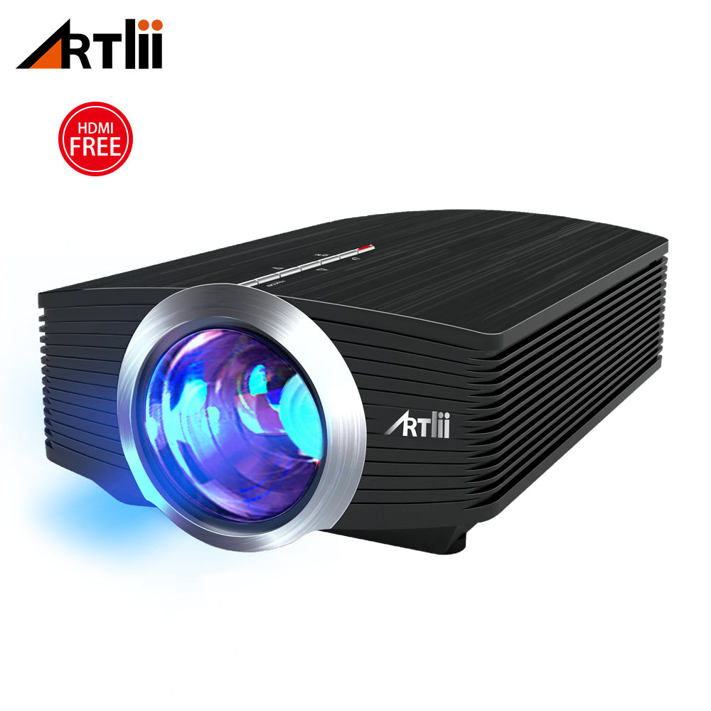 Mini Portable LED Video Projector Artlii 1600 Lumens projector with Stereo Speaker for  Gamin Parties Home Theater Projector