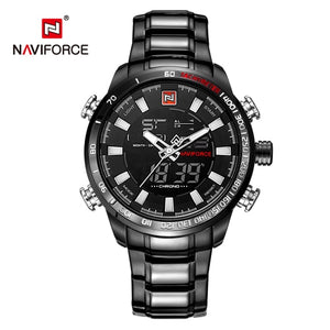 NAVIFORCE Mens Quartz Analog Xem Thời Trang Sang Trọng Sport Đồng Hồ Đeo Tay Không Gỉ Chống Thấm Nước Nam Đồng Hồ Đồng Hồ Relogio Masculino