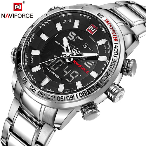 NAVIFORCE Mens Quartz Analog Xem Thời Trang Sang Trọng Sport Đồng Hồ Đeo Tay Không Gỉ Chống Thấm Nước Nam Đồng Hồ Đồng Hồ Relogio Masculino