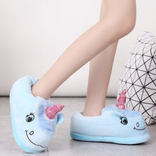 NEW Winter lovely Home flock latex solid indoor plush unicorn slippers house mules platform flip flops shoes pink purple white