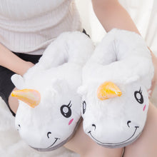 NEW Winter lovely Home flock latex solid indoor plush unicorn slippers house mules platform flip flops shoes pink purple white