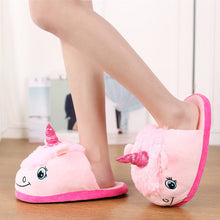 NEW Winter lovely Home flock latex solid indoor plush unicorn slippers house mules platform flip flops shoes pink purple white
