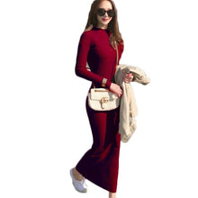 New Long Sweater Knitted Dress Women Spring Autumn Fashion Elastic Slim Dresses Sexy Long Sleeve Ladies Bodycon Robe Dress 532