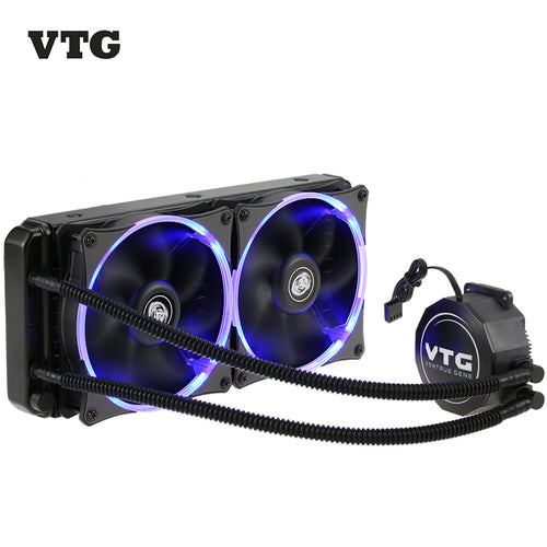 New VTG Chất Lỏng Tủ Đông Nước Làm Mát Chất Lỏng Hệ Thống CPU Cooler Chất Lỏng Động Bearing 120 mét LED Ánh Sáng PC Trường Hợp CPU làm mát Kép Fan