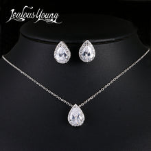 Nigeria Water Drop Cubic Zirconia Cưới Trang Sức Thiết inlay Sang Trọng Pha Lê Bridal Jewelry Đặt Quà Tặng Cho Phù Dâu AS099