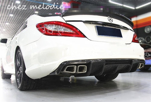 Renntech style real carbon fiber Car twopair outlet rear diffuser bumper For Mercedes-Benz W218 CLS63