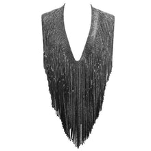 S Curve Crystal Fringe 2 Piece Set Handmade V Neck Rhinestone Top Two Piece Mini Dress