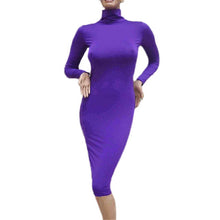 Sexy Women Bandage Dress Autumn Turtleneck Slim Long Sleeve Bodycon Dress Fashion High Neck Club Sheath Wrap Dresses HO950173