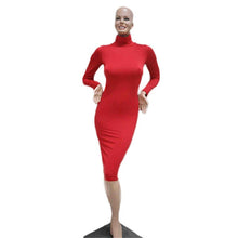 Sexy Women Bandage Dress Autumn Turtleneck Slim Long Sleeve Bodycon Dress Fashion High Neck Club Sheath Wrap Dresses HO950173