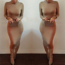 Sexy Women Bandage Dress Autumn Turtleneck Slim Long Sleeve Bodycon Dress Fashion High Neck Club Sheath Wrap Dresses HO950173