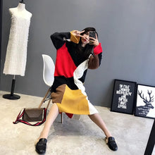 Sweater Dresses For Winter 2018 Autumn Winter O Neck Long Sleeve Casual Knitted Dress Women Oversize Loose Thick Sweater Dress