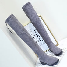 Thigh High Boots Female Winter Boots Women Over the Knee Boots Flat Stretch Sexy Fashion Shoes 2018 Black XL34--41 riding boots