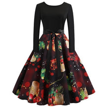 Toppick 2018 Elegant Christmas Dress Women Winter Vintage Dresses Robe femme Casual Long Sleeve Swing Pinup Midi Dress Plus Size