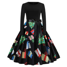 Toppick 2018 Elegant Christmas Dress Women Winter Vintage Dresses Robe femme Casual Long Sleeve Swing Pinup Midi Dress Plus Size