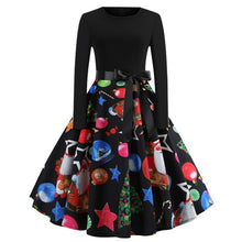 Toppick 2018 Elegant Christmas Dress Women Winter Vintage Dresses Robe femme Casual Long Sleeve Swing Pinup Midi Dress Plus Size